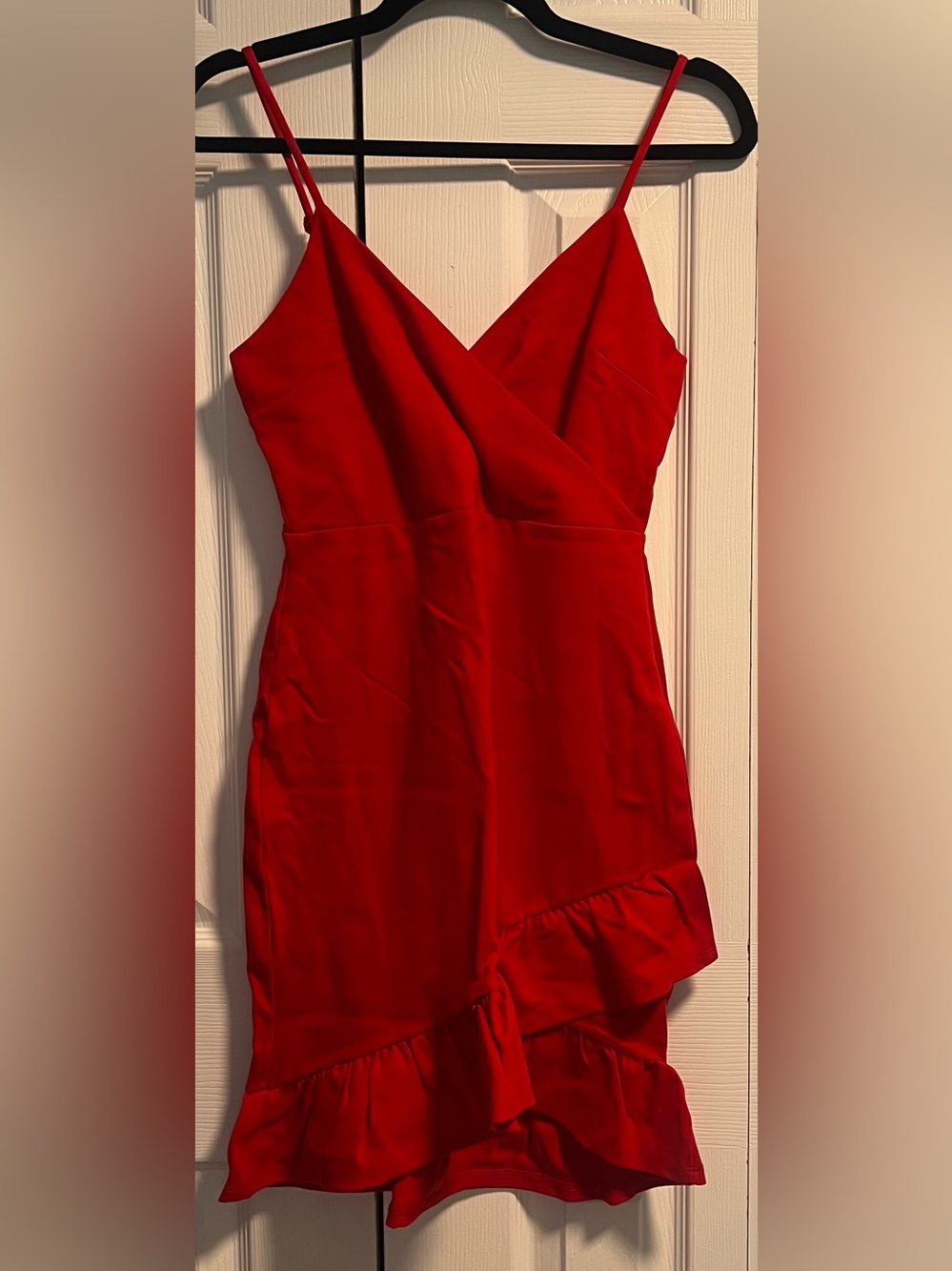 Lulu's "Sealed With a Kiss" Red Ruffled Bodycon Dress